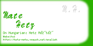 mate hetz business card